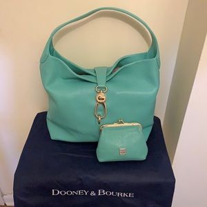 New DOONEY & BOURKE PEBBLE LEATHER LOGO LOCK HOBO